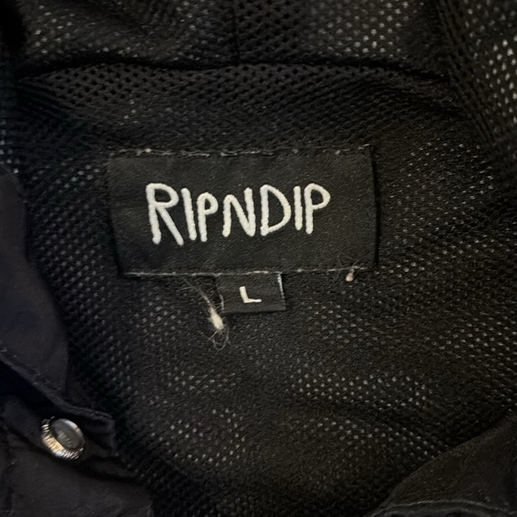 RipNDip Windbreaker Cat Angel Warrior Demon Fire Pit Hell Classical Black Hood - Picture 7 of 10